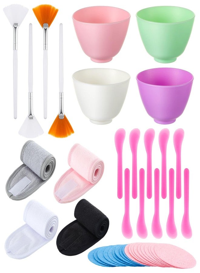 Reallnaive 37 Pcs Face Mask Mixing Bowl Set for Esthetician Supplies Tool Kit with Facial Mask Bowl Stick Spatula Soft Brushes Wet Puff Headband Clay Applicator Tools - Image 1